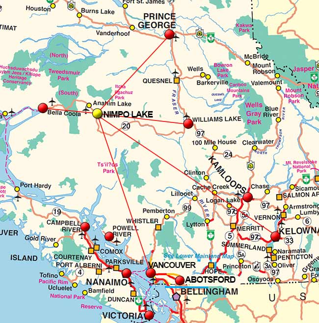 Flights To Nimpo Lake / Charter Flight Network